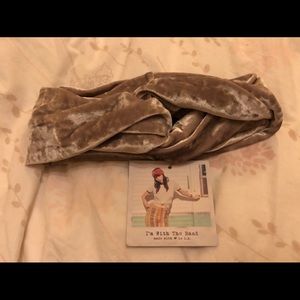 Tan velvet I’m with the Band headband